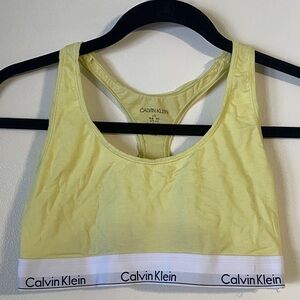 Calvin Klein Lemon Sports Bra with White Logo Band